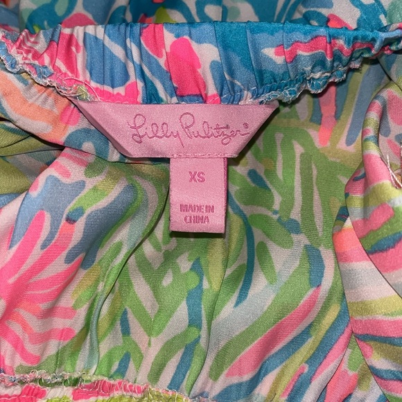 Lilly Pulitzer Daisy Romper Seaspray Lovers Coral Multi Strapless Size XS - Picture 8 of 10